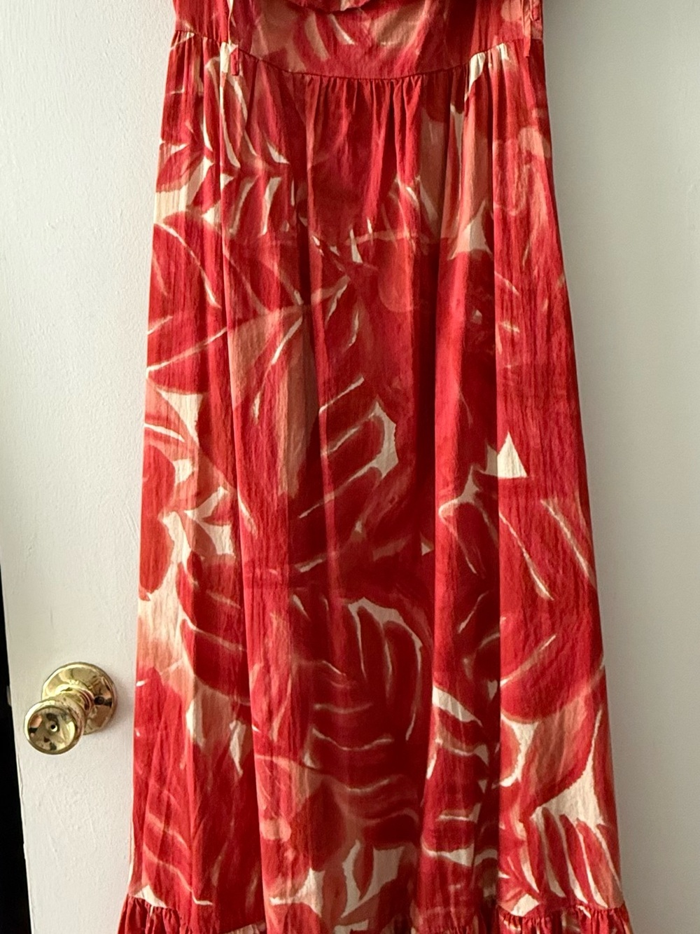 Zara Rust Red and Cream Floral Maxi Small